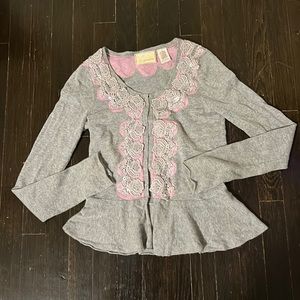 Gorgeous Angora, Cotton, peplum embroidered Sweater